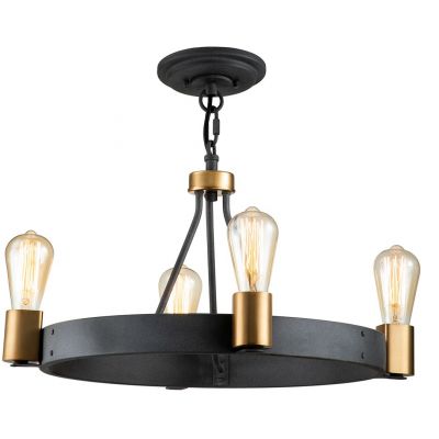 Quintiesse Silas lampa wisząca 4x60 W postarzany cynk/stary mosiądz QN-SILAS-4P-DZ