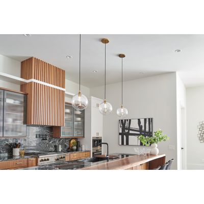 Quintiesse Skye lampa wisząca 1x60 W stary mosiądz-przezroczysta QN-SKYE-1P