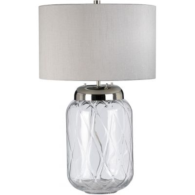 Quintiesse Sola lampa stołowa 1x60 W 1x9 W LED polerowany nikiel/przezroczysta/srebrna QN-SOLA-TL-L