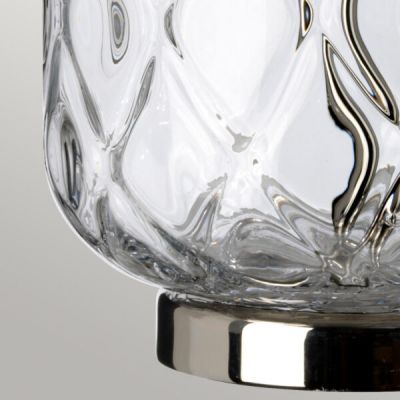 Quintiesse Sola lampa stołowa 1x60 W polerowany nikiel/przezroczysta/niebieska QN-SOLA-TL-S-BLU