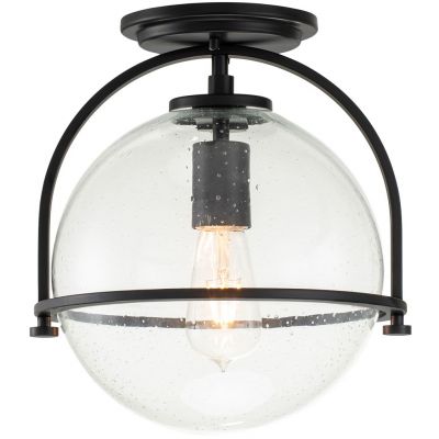 Quintiesse Somerset lampa podsufitowa 1x60 W czarna-przezroczysta QN-SOMERSET-F-C-BK