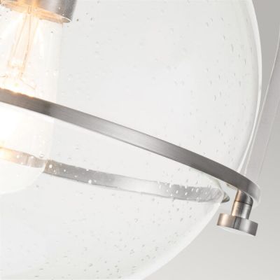 Quintiesse Somerset lampa podsufitowa 1x60 W przezroczysta-szczotkowany nikiel QN-SOMERSET-F-C-BN