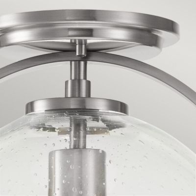 Quintiesse Somerset lampa podsufitowa 1x60 W przezroczysta-szczotkowany nikiel QN-SOMERSET-F-C-BN