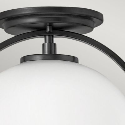 Quintiesse Somerset lampa podsufitowa 1x60 W czarna-mleczny QN-SOMERSET-F-O-BK
