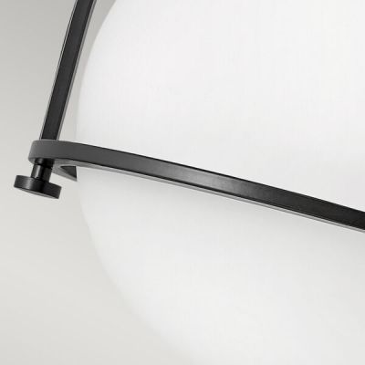 Quintiesse Somerset lampa podsufitowa 1x60 W czarna-mleczny QN-SOMERSET-F-O-BK