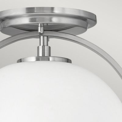 Quintiesse Somerset lampa podsufitowa 1x60 W szczotkowany nikiel-mleczny QN-SOMERSET-F-O-BN