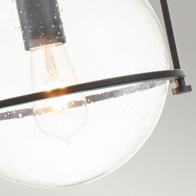 Quintiesse Somerset lampa wisząca 1x60 W czarna-przezroczysta QN-SOMERSET-P-C-BK