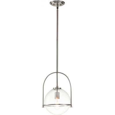 Quintiesse Somerset lampa wisząca 1x60 W przezroczysta-szczotkowany nikiel QN-SOMERSET-P-C-BN