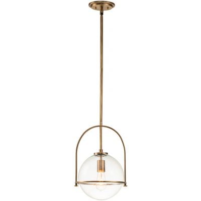 Quintiesse Somerset lampa wisząca 1x60 W stary mosiądz-przezroczysta QN-SOMERSET-P-C-HB
