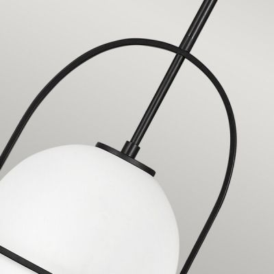 Quintiesse Somerset lampa wisząca 1x60 W czarna-mleczna QN-SOMERSET-P-O-BK