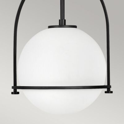 Quintiesse Somerset lampa wisząca 1x60 W czarna-mleczna QN-SOMERSET-P-O-BK