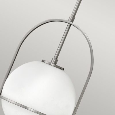 Quintiesse Somerset lampa wisząca 1x60 W mleczna-szczotkowany nikiel QN-SOMERSET-P-O-BN