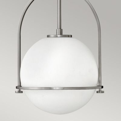 Quintiesse Somerset lampa wisząca 1x60 W mleczna-szczotkowany nikiel QN-SOMERSET-P-O-BN