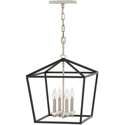 Quintiesse Stinson lampa wisząca 4x60 W czarna-polerowany nikiel QN-STINSON-4P-L-BK