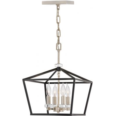 Quintiesse Stinson lampa wisząca 4x60 W czarna-polerowany nikiel QN-STINSON-4P-M-BK