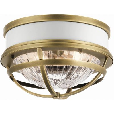 Quintiesse Tollis lampa podsufitowa 2x40 W biała-naturalny mosiądz QN-TOLLIS-F-NBR