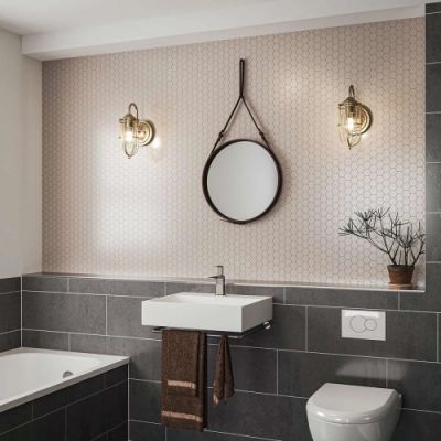 Quintiesse Urban Restoration kinkiet 1x60 W antyczny ciemny mosiądz-przezroczysty QN-URBANREST1