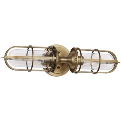 Quintiesse Urban Restoration kinkiet 2x60 W antyczny ciemny mosiądz-przezroczysty QN-URBANREST2