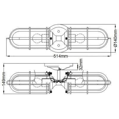 Quintiesse Urban Restoration kinkiet 2x60 W antyczny ciemny mosiądz-przezroczysty QN-URBANREST2