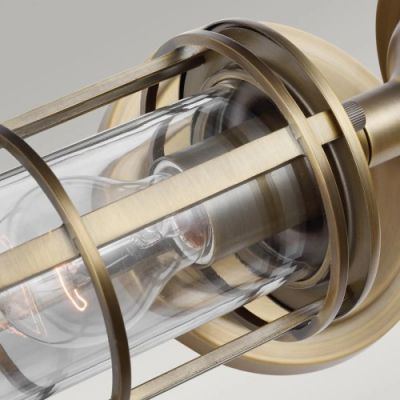 Quintiesse Urban Restoration kinkiet 2x60 W antyczny ciemny mosiądz-przezroczysty QN-URBANREST2