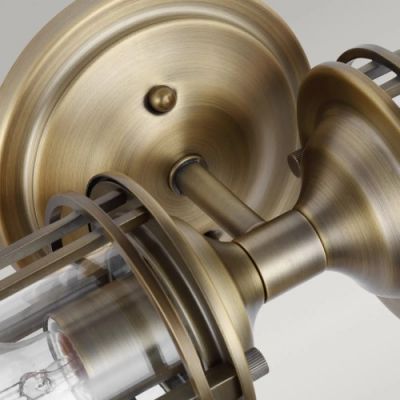 Quintiesse Urban Restoration kinkiet 2x60 W antyczny ciemny mosiądz-przezroczysty QN-URBANREST2