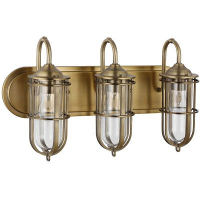 Quintiesse Urban Restoration kinkiet 3x60 W antyczny ciemny mosiądz-przezroczysty QN-URBANREST3