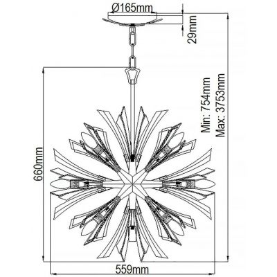Quintiesse Vida lampa wisząca 13x40 W oksydowane złoto QN-VIDA-13P-S