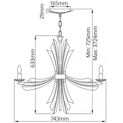 Quintiesse Vida lampa wisząca 6x40 W oksydowane złoto QN-VIDA6