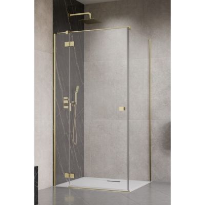 Radaway Essenza Brushed Gold KDJ drzwi prysznicowe 90 cm uchylne złoty szczotkowany/szkło przezroczyste 1385044-99-01L