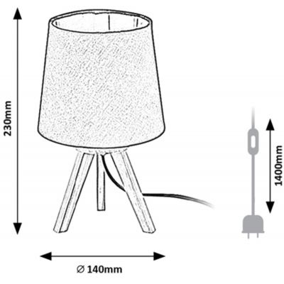 Rabalux Lychee lampa stołowa 1x25W czarny/buk 2069
