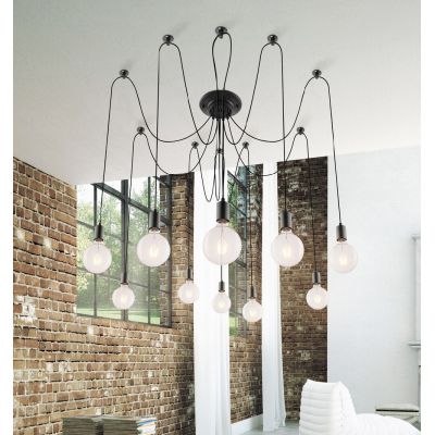 Rabalux Caspar lampa wisząca 10x60 W czarna 2224