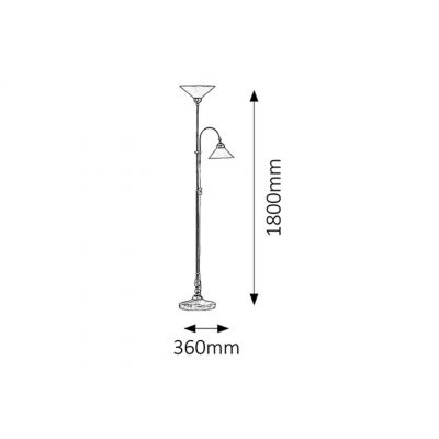 Rabalux Marian lampa stojąca 2x60W mosiądz/biała 2708