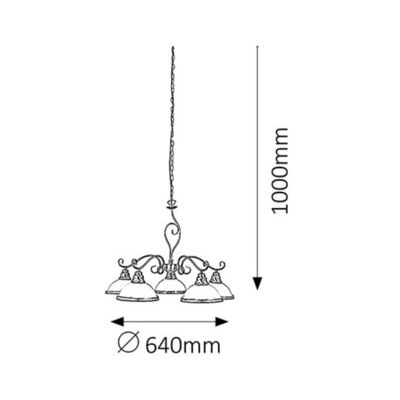 Rabalux Elisett lampa wisząca 5x60 W brązowa 2755