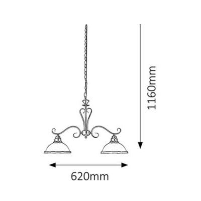 Rabalux Elisett lampa wisząca 2x60 W brązowa 2757