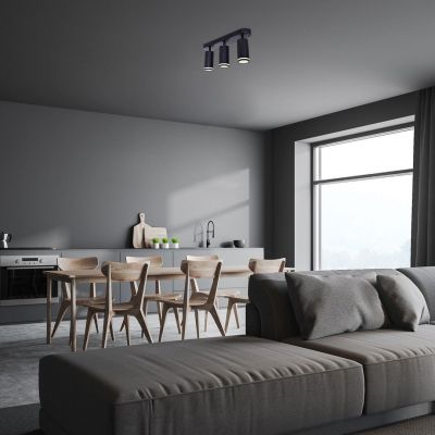 Rabalux Senobia lampa podsufitowa 3x35 W czarna 73035