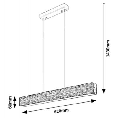 Rabalux Cinnamon lampa wisząca 1x34W LED biały/dąb 3091