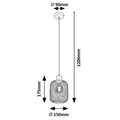 Rabalux Grendel lampa wisząca 1x60W czarny mat/buk 3131