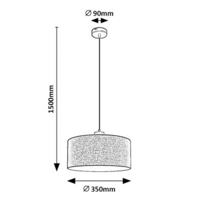 Rabalux Miguel lampa wisząca 1x40W dąb/czarny 3247