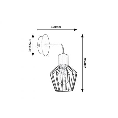 Rabalux Belano kinkiet 1x40 W czarny 3538