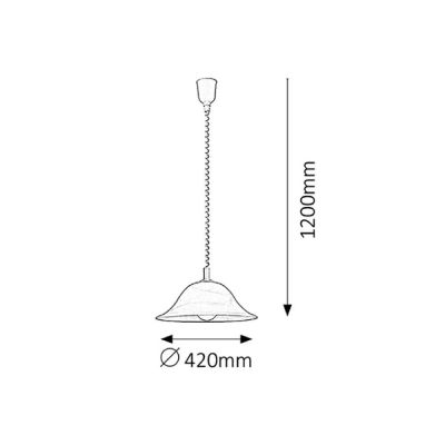 Rabalux Alabastro lampa wisząca 1x60 W biała 3904