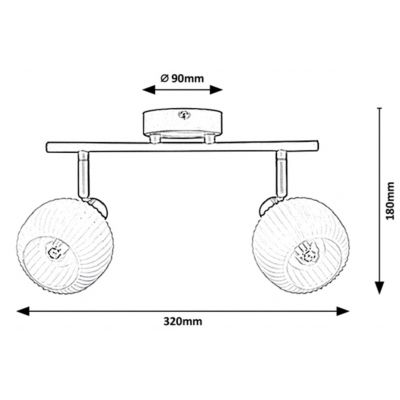 Rabalux Soraya lampa podsufitowa 2x40W popielata 3967