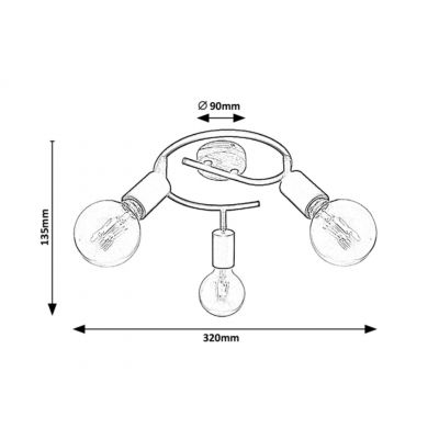Rabalux lampa podsufitowa 3x40 W czarna 3978