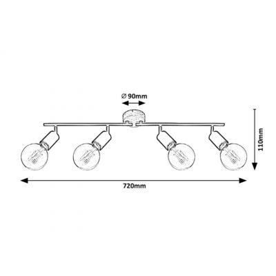 Rabalux Pablo lampa podsufitowa 4x40 W czarna 3979