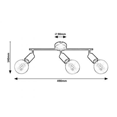 Rabalux Lamar lampa podsufitowa 3x40 W czarna 3988