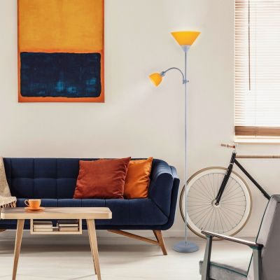 Rabalux Action lampa stojąca 2x100 W srebrna/pomarańczowa 4026