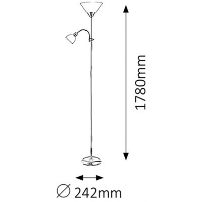 Rabalux Action lampa stojąca 1x100W/1x25W czarny/biały 4062