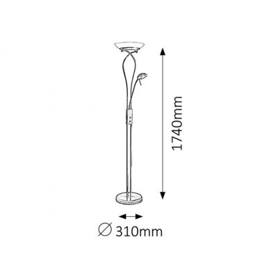 Rabalux Gamma lampa stojąca 1x230W + 1x40W W brąz antyczny 4078