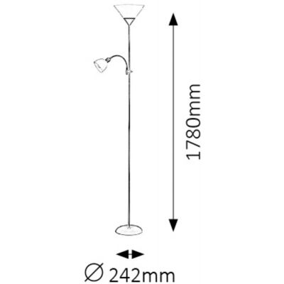 Rabalux Action lampa stojąca 100W/25W brązowa/biała 4188
