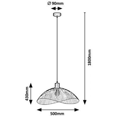 Rabalux Iduna lampa wisząca 1x60 W czarna 4347