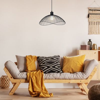 Rabalux Iduna lampa wisząca 1x60 W czarna 4347